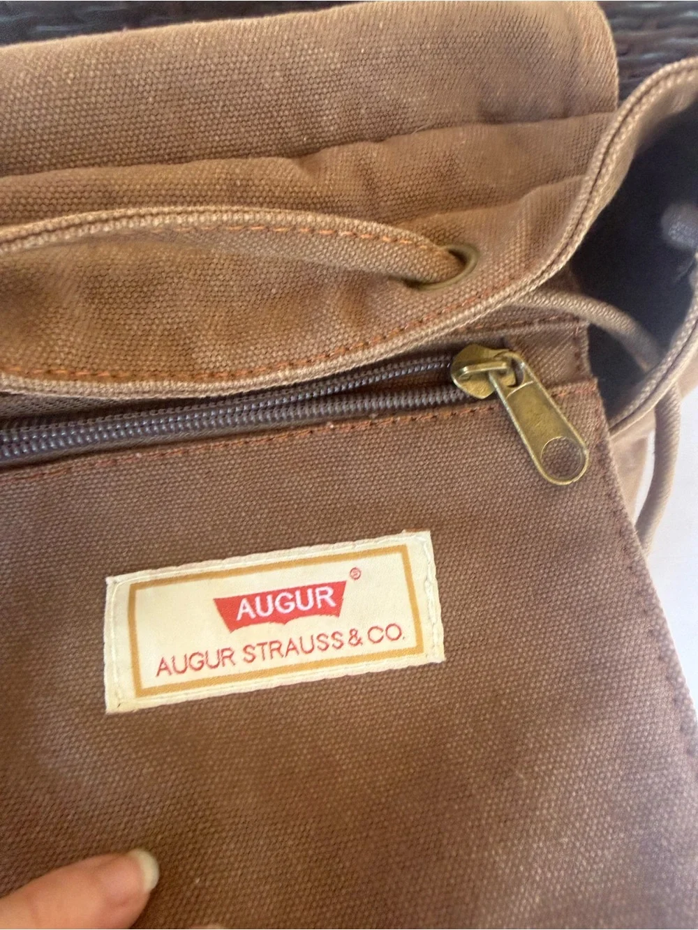 Augur Canvas Drawstring Backpack in Brown